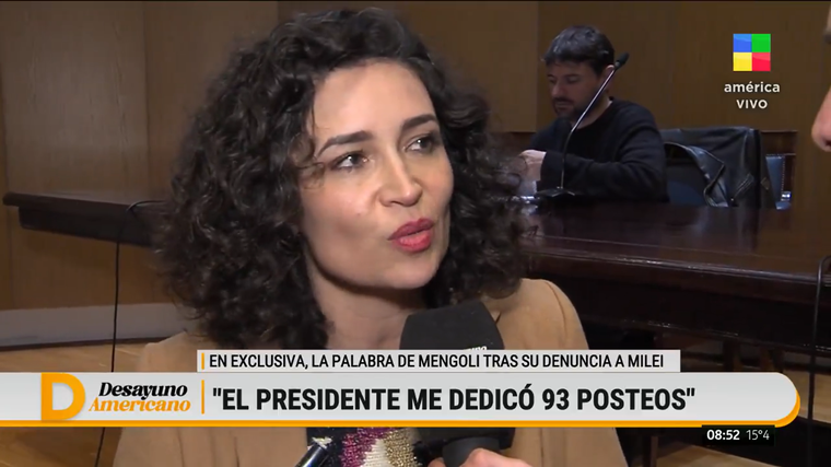 Julia Mengolini rompió el silencio. Foto: captura de video/ América TV. Julia Mengolini rompió el silencio. Foto: captura de video/ América TV. 