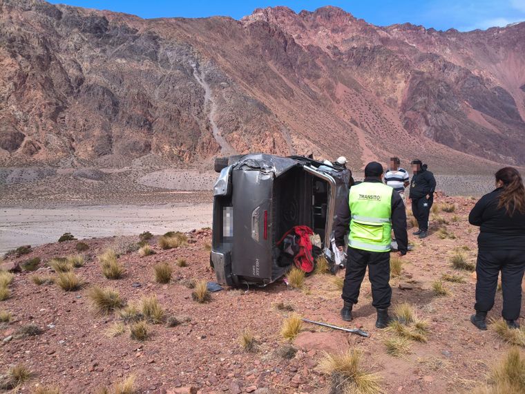 La escena del accidente en Uspallata La escena del accidente en Uspallata