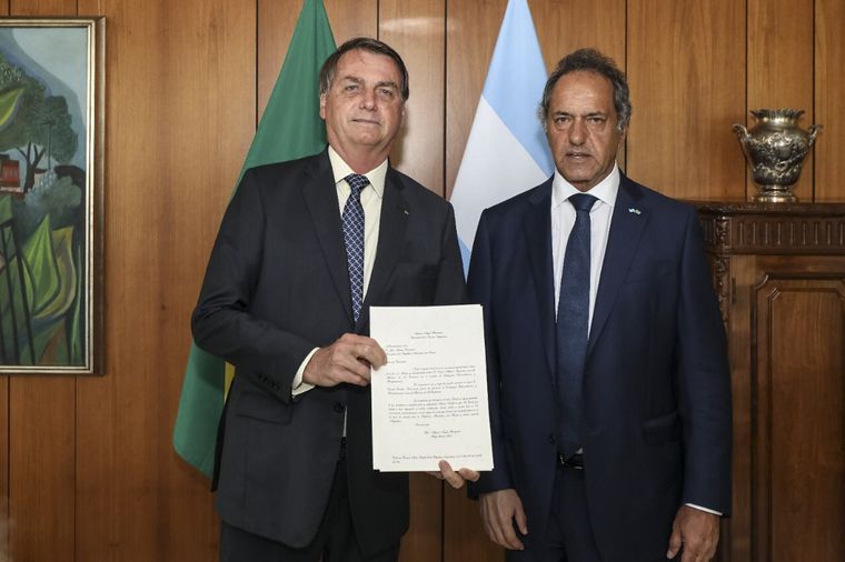 Scioli junto al presidente de Brasil. Foto: Télam