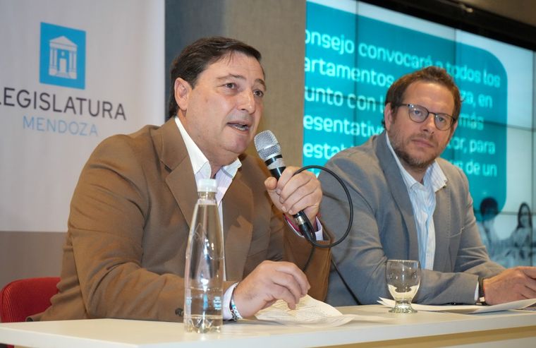 Omar Parisi presentó el proyecto junto a Lucas Ilardo. Foto: Frente Elegí
