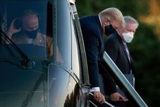 Donald Trump llegó en helicóptero al centro médico militar Walter Reed.