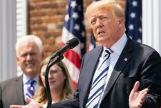 Trump, durante la conferencia que ofreció para explicar la demanda. Foto: Milenio Trump, durante la conferencia que ofreció para explicar la demanda. Foto: Milenio