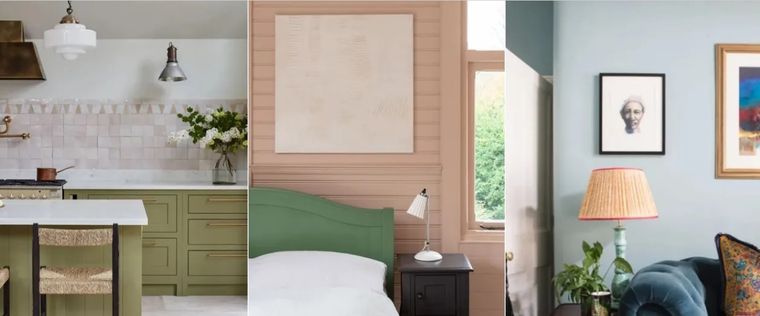 Desde la combinación de suaves tonos neutros con el verde natural hasta el clásico azul marino con un blanco nítido, muchas combinaciones de colores generan una sensación de descanso en toda la casa. Foto: Vaughan Design & Development/Chris Snook, Farrow & Ball/French + Tye, Matthew Williamson/Cassie Nicholas