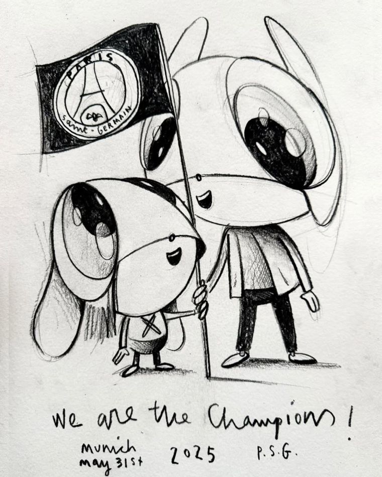 El dibujo que llevó en su remera Luis Enrique, basado en uno hecho por su hija Xana. El dibujo que llevó en su remera Luis Enrique, basado en uno hecho por su hija Xana.