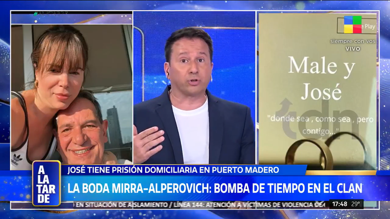 Marianela Mirra y José Alperovich prepararían su casamiento. Foto: captura de video / América TV. Marianela Mirra y José Alperovich prepararían su casamiento. Foto: captura de video / América TV.