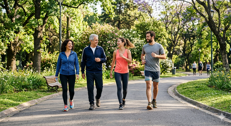 Lo mejor es caminar media hora por dìa. Fuente: IA Gemini.