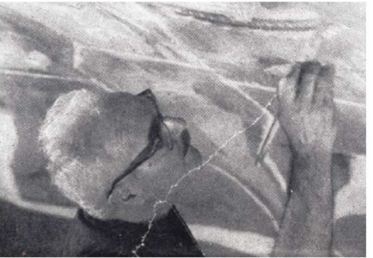 Soldi trabajando sobre los andamios (foto de época) Soldi trabajando sobre los andamios (foto de época)