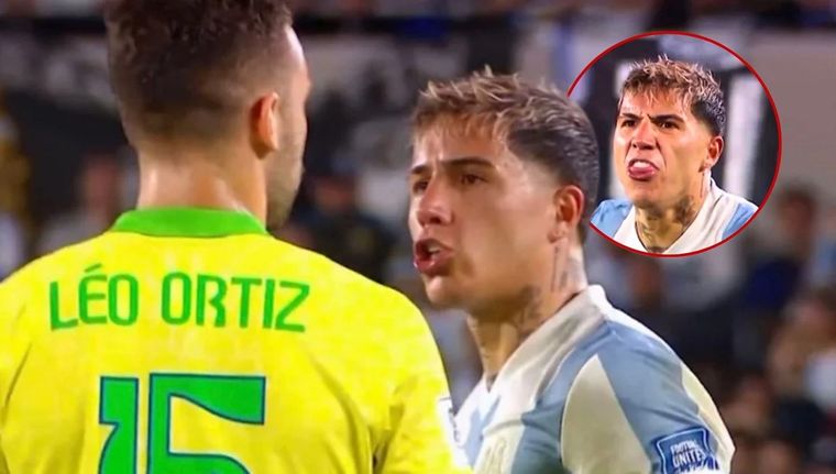 El gesto de Enzo no pasó desapercibido en el contexto de un duelo muy caliente y con cruces de todo tipo. Foto: captura de TV