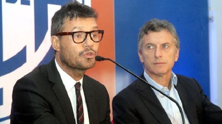 Marcelo Tinelli junto a Mauricio Macri. Marcelo Tinelli junto a Mauricio Macri.