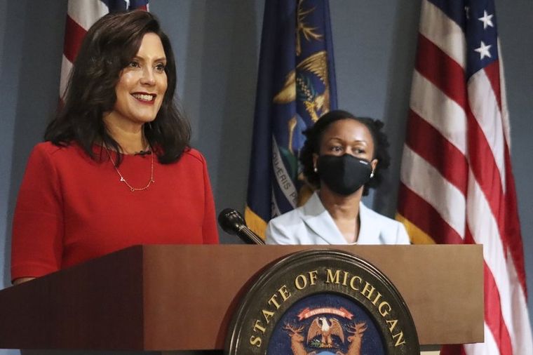 La gobernadora demócrata de Michigan, Gretchen Whitmer. Foto: Foto: AP