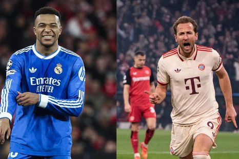 Goleadores. Kylian Mbappé, del Real Madrid, y Harry Kane -Bayern Múnich- se enfrentarán este martes por el duelo de ida de los cuartos de final de la Champions League en el Bernabéu. Goleadores. Kylian Mbappé, del Real Madrid, y Harry Kane -Bayern Múnich- se enfrentarán este martes por el duelo de ida de los cuartos de final de la Champions League en el Bernabéu.