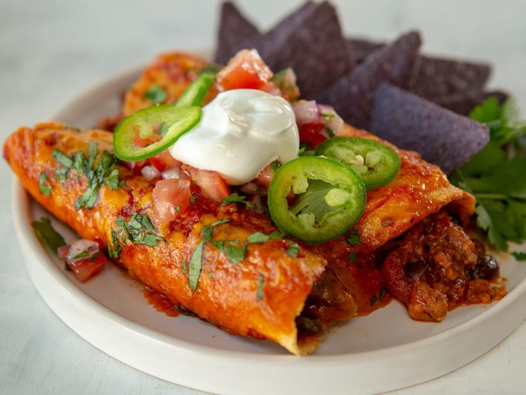 Enchiladas de carne deshebrada. Foto: My Recipes - myrecipes.com