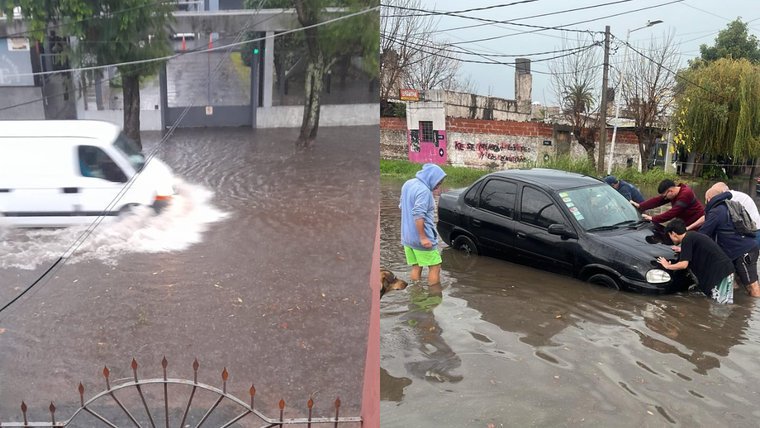 Los usuarios compartieron imágenes de las inundaciones en el partido de Avellaneda, en la provincia de Buenos Aires Foto: X