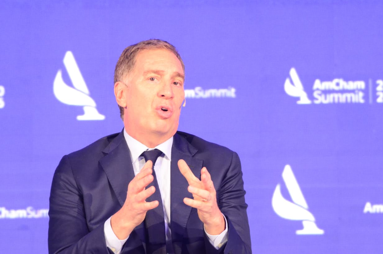 Diego Santilli en la edición de AmCham 2026. Allí, defendió al jefe de Gabinete, Manuel Adorni. Foto: Juan Mateo Aberastain.&nbsp;