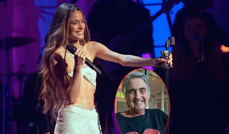 SELFIE. LA CANTANTE SE ANIMO A POSAR CON ALEJANDRO.