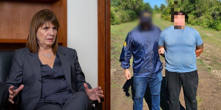 Patricia Bullrich anunció la captura de Marcos Julián Díaz, ex Los Pumitas y prófugo por narcotráfico. Foto: X.