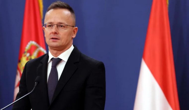 Peter Szijjarto, ministro de Exteriores de Hungría, confrontó a Ucrania. Foto Efe