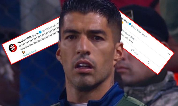 Suárez recibió varias chicanas de Goianiense tras la eliminación de Nacional.