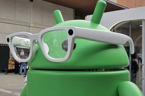 Figura de Android con lentes inteligentes de Google en MWC 2026. Foto Dpa Figura de Android con lentes inteligentes de Google en MWC 2026. Foto Dpa