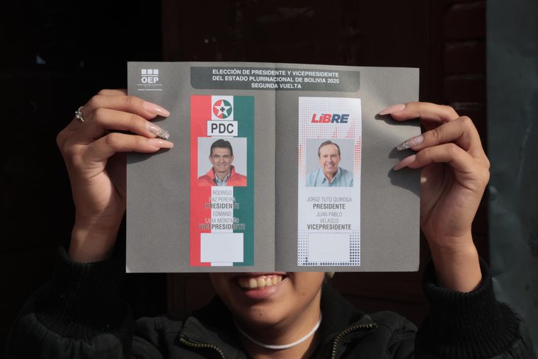 Balotaje en Bolivia: así es la boleta con Rodrigo Paz y Jorge Quiroga como candidatos.