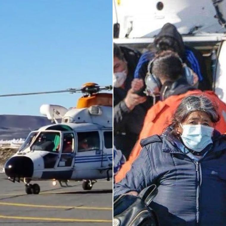 Urgencia La familia estaba en medio de la nieve y sin víveres. Foto: Prefectura Naval.