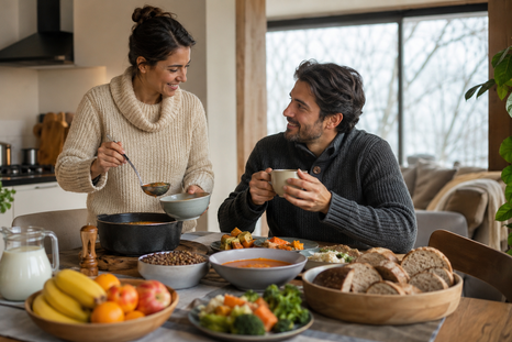 El invierno cambia las ganas de comer. Imagen generada con IA. El invierno cambia las ganas de comer. Imagen generada con IA.