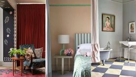 Un enfoque más experimental a las ideas de pintura logra beneficios para mejorar el estado de ánimo. Foto: Benjamin Moore, derecha: Annie Sloan