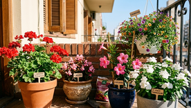 Flores en maceta. Fuente: IA Gemini.