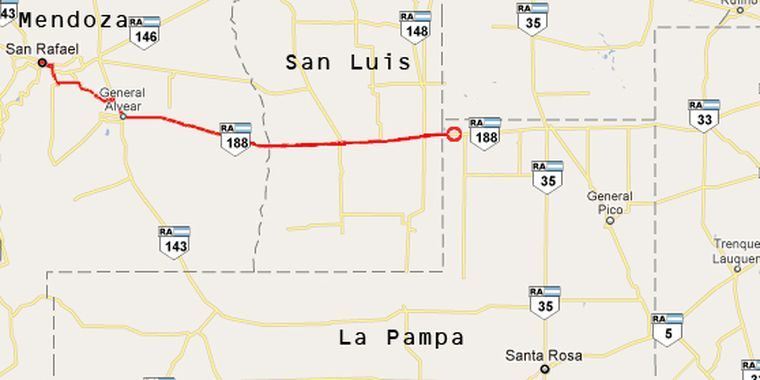 El hipotético recorrido que hizo el abogado. Foto: Google Maps