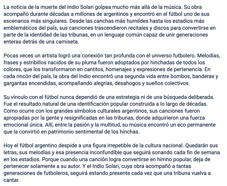 El comunicado oficial de la AFA. El comunicado oficial de la AFA.