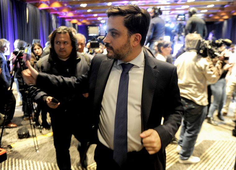 Ramiro Marra se mostró efusivo en el búnker de Milei Foto: Télam