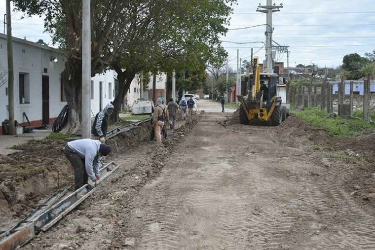 Obra de Cordon Cuneta Foto: Ministerio de Obras y Servicios Publicos Pcia de Bs As