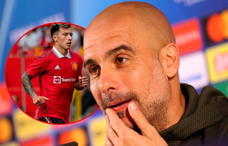 Guardiola elogió a Lisandro Martínez antes del Ciy-United del domingo.