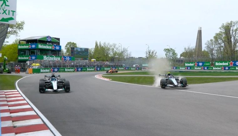 Mercedes vivió una situación incómoda en Montreal durante la lucha entre sus dos pilotos.