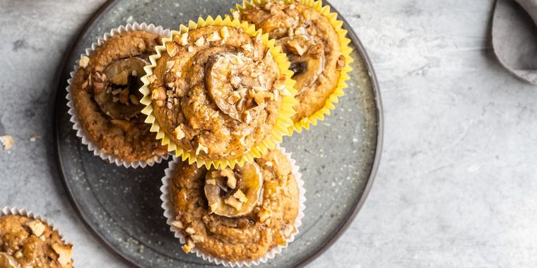 Los muffins de banana son una delicia. Foto: Ph Shutterstock