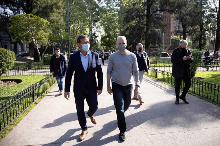 Foto: Horacio Rodríguez Larreta y Rodolfo Suarez