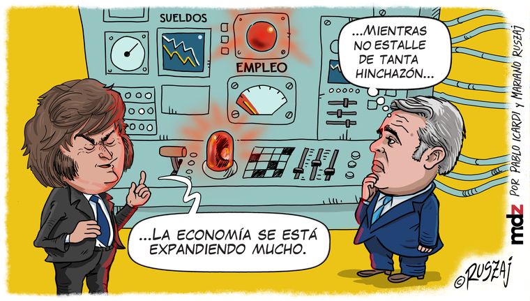 viñeta 99-MDZ-Luz-roja-en-el-tablero milei cornejo