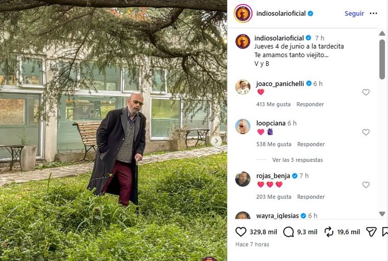 Indio Solari un día antes de su muerte. Indio Solari un día antes de su muerte.