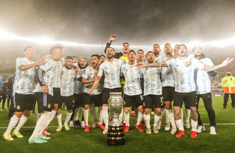 Argentina festeja la Copa América en el Monumental. Foto: Argentina