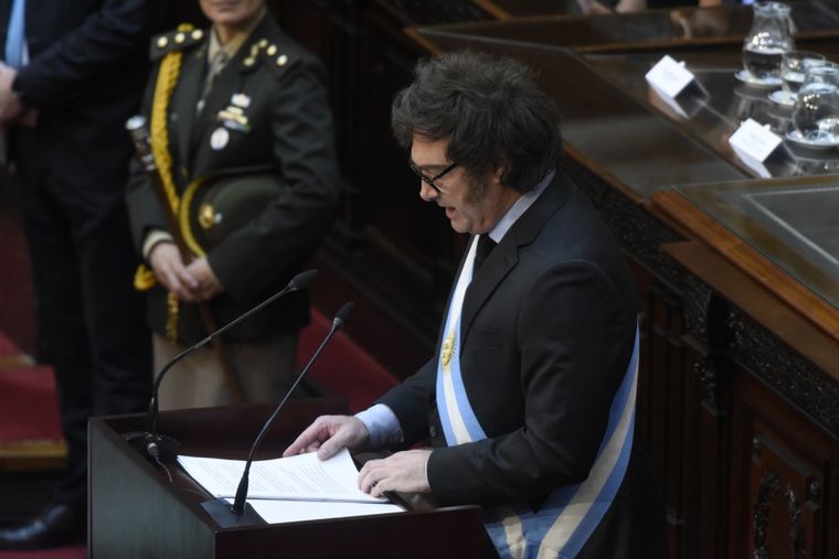 El presidente Javier Milei no incluirá el proyecto de Presupuesto 2025 en el temario de las sesiones extraordinarias del Congreso. Foto: Juan Mateo Aberastain