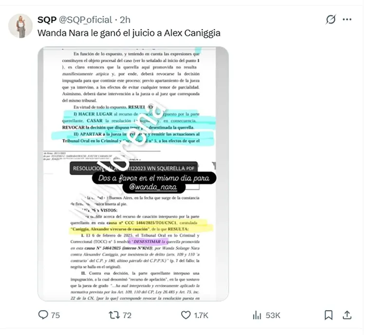 Wanda Nara, la empresaria que ganó el juicio contra Alex Caniggia por daños y perjuicios. Wanda Nara, la empresaria que ganó el juicio contra Alex Caniggia por daños y perjuicios.