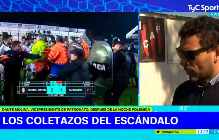 El vicepresidente de Patronato, Dante Molina, confirmó que desde la dirigencia evalúan pedir que se repita el partido contra Barracas Central.