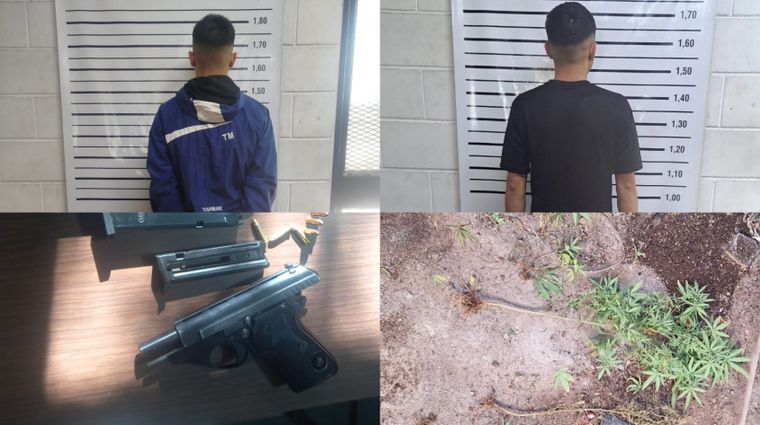 Los sospechosos fueron detenidos por un intento de asesinato en Las Heras. Además, secuestraron armas y drogas.