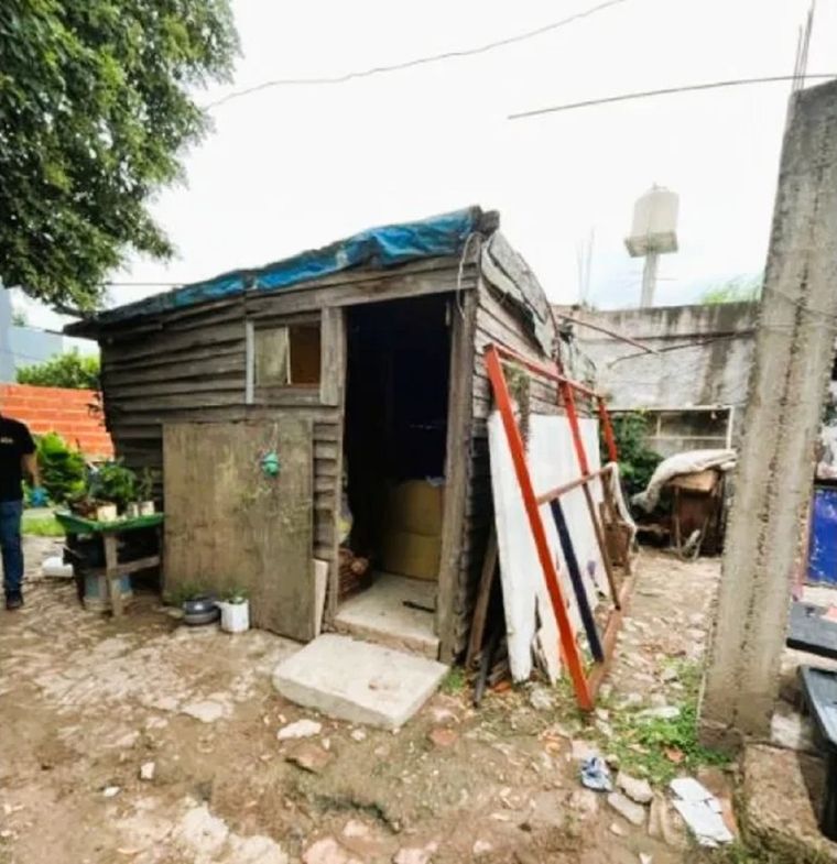 El lugar donde mantuvieron cautivo al comerciante en La Matanza Foto: NA