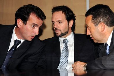 MDZol | Jaque, con Racconto y el ministro Pérez, anoche en el  Hyatt. Foto: Nacho Gaffuri / MDZ