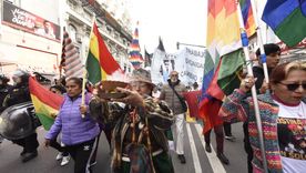 La marcha tuvo la participación de bolivianos y argentinos a favor de Evo Morales.