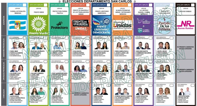 Esta es la boleta única de San Carlos. Esta es la boleta única de San Carlos.