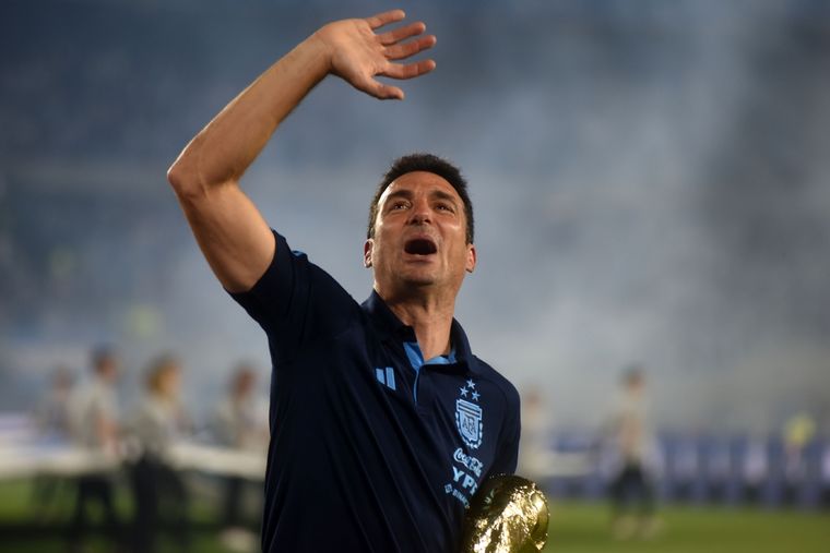 Scaloni disfrutó los festejos de la Selección. Foto: Noticias Argentinas