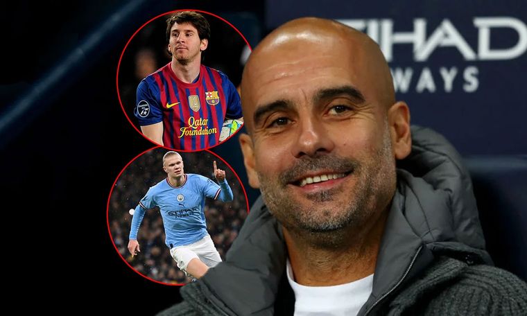 Guardiola habló de la jornada en la que Messi marcó cinco goles y lo comparó con Haaland