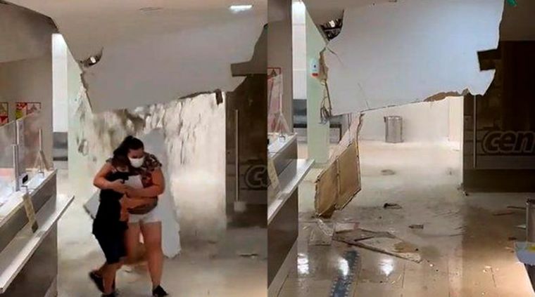 El techo se derrumbó por la abundante caída de agua Foto: elancasti.com.ar